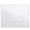 Ave Touch Abdeckrahmen aus Glas 3 Module für 2 Steuerungen weiß poliert 44PVTC02B Ave Touch Abdeckrahmen aus Glas 3 Module für 2 Steuerungen weiß poliert 44PVTC02B