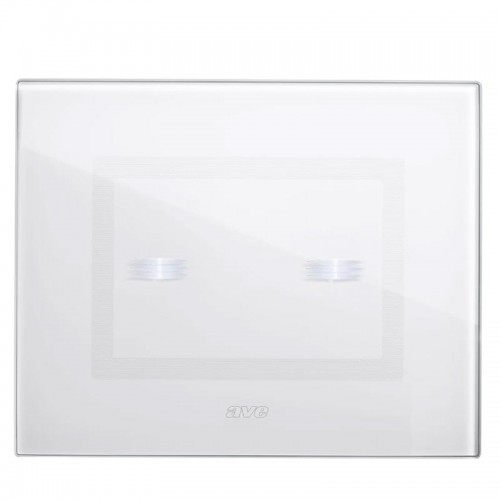 Ave Touch Abdeckrahmen aus Glas 3 Module für 2 Steuerungen weiß poliert 44PVTC02B Ave Touch Abdeckrahmen aus Glas 3 Module für 2 Steuerungen weiß poliert 44PVTC02B