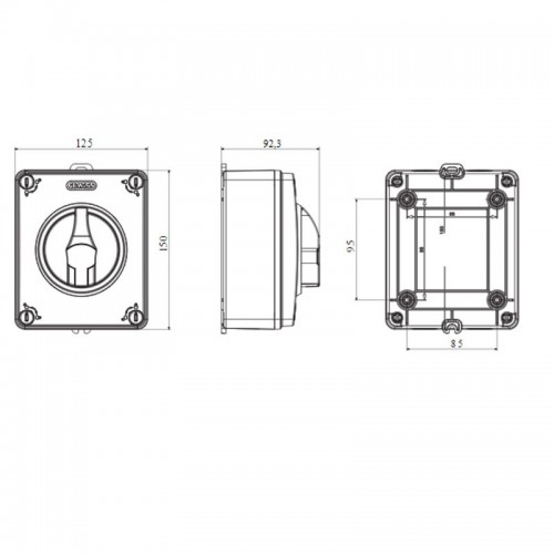 Gewiss HP 4X32A Drehbarer Wandschalter IP65 GW70406P Gewiss HP 4X32A Drehbarer Wandschalter IP65 GW70406P