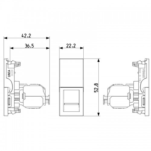 Vimar Linea RJ45 Datenbuchse mit Netsafe Kat. 6 Stecker Schwarz 30339.13G Vimar Linea RJ45 Datenbuchse mit Netsafe Kat. 6 Stecker Schwarz 30339.13G