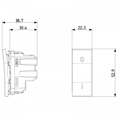 Vimar Linea Beleuchteter zweipolige Schwingschalter 2P Weiß 30016.B Vimar Linea Beleuchteter zweipolige Schwingschalter 2P Weiß 30016.B