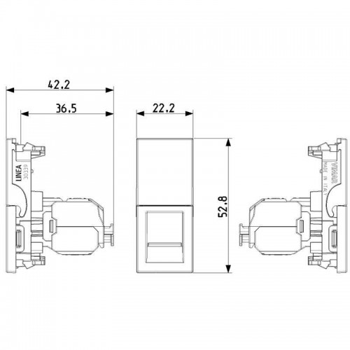 Vimar Linea RJ45 Datenbuchse mit Netsafe Kat. 6 Stecker Weiß 30339.13B Vimar Linea RJ45 Datenbuchse mit Netsafe Kat. 6 Stecker Weiß 30339.13B
