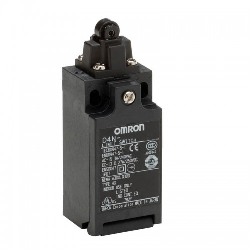 Omron Endschalter mit Druckknopf und Kunststoffrolle NO+NC D4N1132-17012000 Omron Endschalter mit Druckknopf und Kunststoffrolle NO+NC D4N1132-17012000