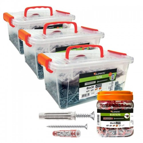 KIT 3 T6/VA 6x30 Dübel Elemente mit Bluefix/va 6x35 Kanister KITT63+1 KIT 3 T6/VA 6x30 Dübel Elemente mit Bluefix/va 6x35 Kanister KITT63+1