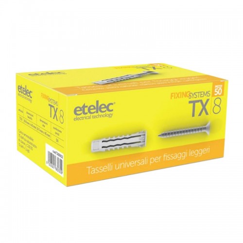 Etelec Nylondübel mit Schrauben 8x40mm 50 Stk. TA0002 Etelec Nylondübel mit Schrauben 8x40mm 50 Stk. TA0002