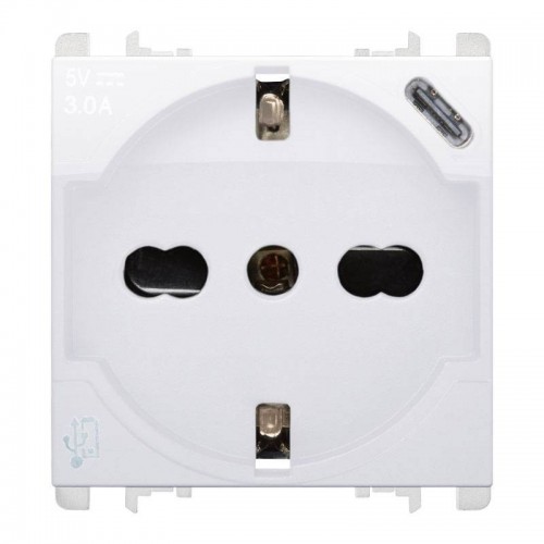 Urmet Simon Nea 250V Schuko-Steckdose P40 mit USB 5V 3A Eisweiß 10312/2BG Urmet Simon Nea 250V Schuko-Steckdose P40 mit USB 5V 3A Eisweiß 10312/2BG
