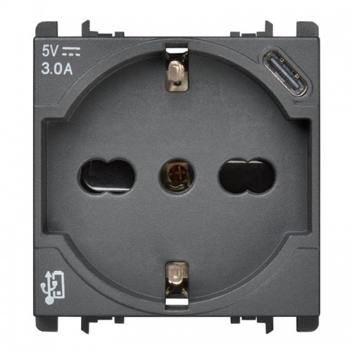 Urmet Simon Nea 250V Schuko-Steckdose P40 mit USB 5V 3A Anthrazit 10312/2 Urmet Simon Nea 250V Schuko-Steckdose P40 mit USB 5V 3A Anthrazit 10312/2