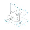 Isolator und Abstandhalter BM M6 H30 aus rotem Polyester QHEP03006 Isolator und Abstandhalter BM M6 H30 aus rotem Polyester QHEP03006