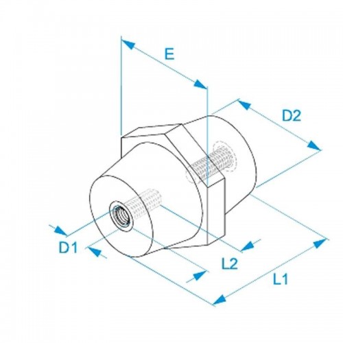 Isolator und Abstandhalter BM M6 H30 aus rotem Polyester QHEP03006 Isolator und Abstandhalter BM M6 H30 aus rotem Polyester QHEP03006