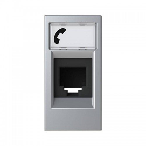 Abb Zenit RJ12 Telefonbuchse N2117.6 PL mit Abdeckung Silber Z1120PL Abb Zenit RJ12 Telefonbuchse N2117.6 PL mit Abdeckung Silber Z1120PL