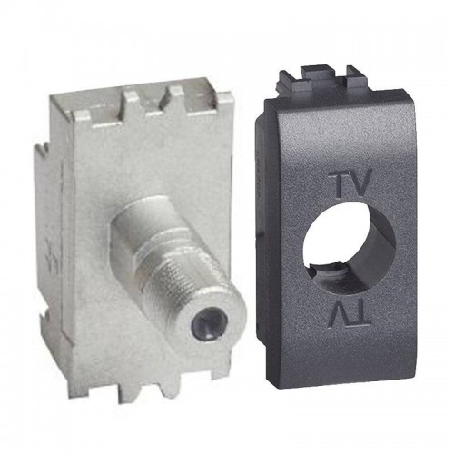 Bticino LivingLight koaxiale SAT TV-Steckdose Typ F 75 ohm Anthrazit L4202FN Bticino LivingLight koaxiale SAT TV-Steckdose Typ F 75 ohm Anthrazit L4202FN