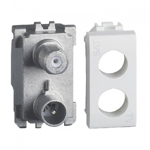 Bticino LivingLight entmischte direkte koaxiale TV-SAT Steckdose Weiß N4214DN Bticino LivingLight entmischte direkte koaxiale TV-SAT Steckdose Weiß N4214DN