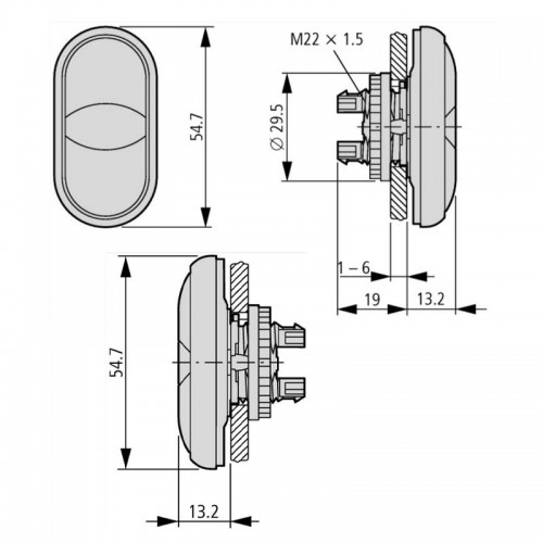 Eaton M22-DDL-GR Doppelantrieb Drucktaster Hell 216698 Eaton M22-DDL-GR Doppelantrieb Drucktaster Hell 216698