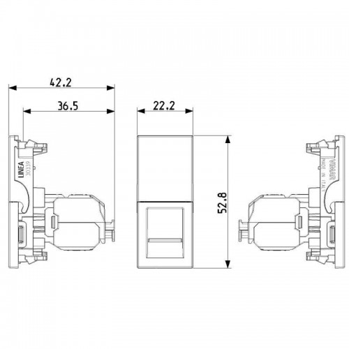 Vimar Line RJ45 Datenbuchse mit Netsafe Stecker Cat. 6 hanffarbig 30339.13C Vimar Line RJ45 Datenbuchse mit Netsafe Stecker Cat. 6 hanffarbig 30339.13C