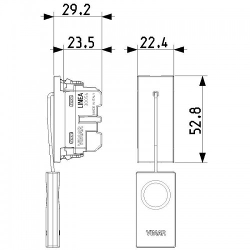 Vimar Linea Zugtaster 10A NO/NC Weiß 30054.B Vimar Linea Zugtaster 10A NO/NC Weiß 30054.B