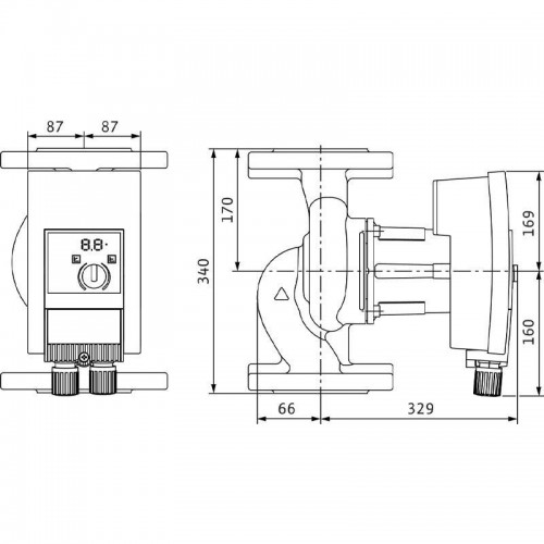 Wilo YONOS MAXO Umwälzpumpe mit Nassläufer 65/0,5-16 DN 65 340mm 2 1/2" 2120655 Wilo YONOS MAXO Umwälzpumpe mit Nassläufer 65/0,5-16 DN 65 340mm 2 1/2" 2120655