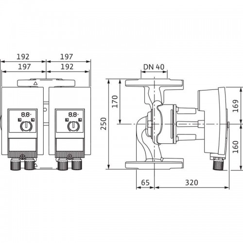 Wilo YONOS MAXO-D Umwälzpumpe mit doppeltem Nassläufer 40/0,5-16 DN 40 250mm 1 1/2" 2120666 Wilo YONOS MAXO-D Umwälzpumpe mit doppeltem Nassläufer 40/0,5-16 DN 40 250mm 1 1/2" 2120666