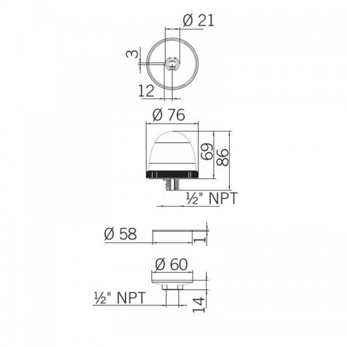 Ovolux Flashing Sirenenlichtmodul R 24/240 AC/DC gelb IP65 30095 Ovolux Flashing Sirenenlichtmodul R 24/240 AC/DC gelb IP65 30095
