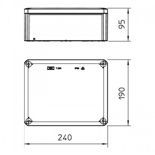 Obo Abzweigdose für den Außenbereich glatt IP66 240x190x95 mm 2007287 Obo Abzweigdose für den Außenbereich glatt IP66 240x190x95 mm 2007287
