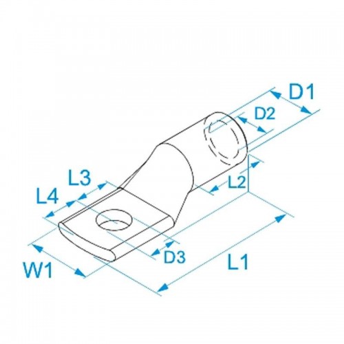 BM-Kupferrohrkabelschuh 120 mm² für nicht isolierte Leiter 032433 BM-Kupferrohrkabelschuh 120 mm² für nicht isolierte Leiter 032433