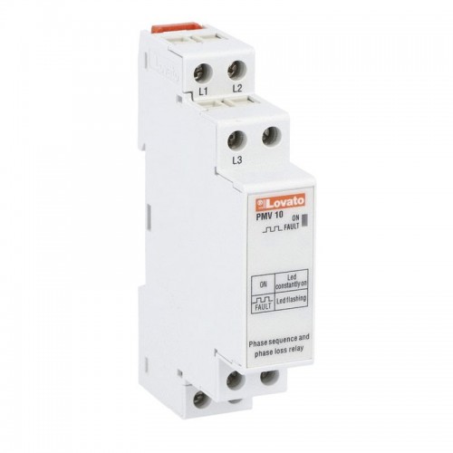 Lovato dreiphasiges voltmetrisches Relais für Phasenausfall 1M 208/480V PMV10A440 Lovato dreiphasiges voltmetrisches Relais für Phasenausfall 1M 208/480V PMV10A440