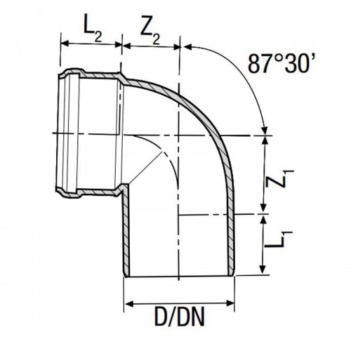 Valsir Silere Steckbares Abflussrohr 87° Bogen 30' Durchmesser 78mm VS0221019 Valsir Silere Steckbares Abflussrohr 87° Bogen 30' Durchmesser 78mm VS0221019