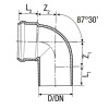 Valsir Silere Steckbares Abflussrohr 87° Bogen 30' Durchmesser 58mm VS0221009 Valsir Silere Steckbares Abflussrohr 87° Bogen 30' Durchmesser 58mm VS0221009