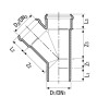 Valsir Silere Steckbares Abwasserrohr 45° Durchmesser 135/110mm VS0222021 Valsir Silere Steckbares Abwasserrohr 45° Durchmesser 135/110mm VS0222021