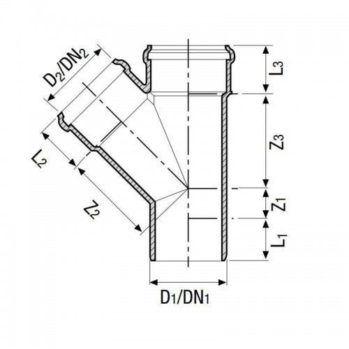 Valsir Silere Steckbares Abwasserrohr 45° Durchmesser 110/110mm VS0222019 Valsir Silere Steckbares Abwasserrohr 45° Durchmesser 110/110mm VS0222019