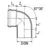 Valsir Silere Steckbares Abwasserrohr Bogen 87° 30' Durchmesser 160mm VS0221059 Valsir Silere Steckbares Abwasserrohr Bogen 87° 30' Durchmesser 160mm VS0221059