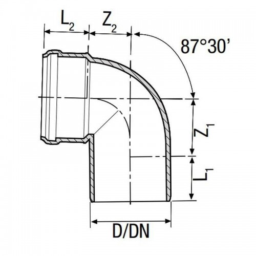 Valsir Silere Steckbares Abwasserrohr Bogen 87° 30' Durchmesser 160mm VS0221059 Valsir Silere Steckbares Abwasserrohr Bogen 87° 30' Durchmesser 160mm VS0221059