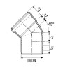 Valsir Silere Steckbares Abwasserrohr 45°-Bogen Durchmesser 135mm VS0221045 Valsir Silere Steckbares Abwasserrohr 45°-Bogen Durchmesser 135mm VS0221045