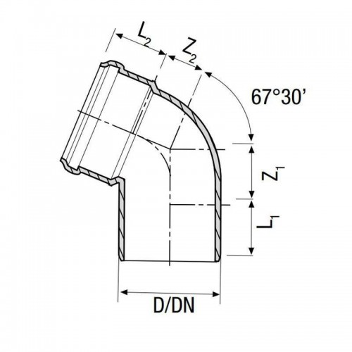 Valsir Silere Steckbares Abwasserrohr Bogen 67° 30' Durchmesser 110mm VS0221037 Valsir Silere Steckbares Abwasserrohr Bogen 67° 30' Durchmesser 110mm VS0221037