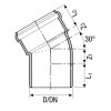 Valsir Silere Steckbares Abwasserrohr 30°-Bogen Durchmesser 90 mm VS0221033 Valsir Silere Steckbares Abwasserrohr 30°-Bogen Durchmesser 90 mm VS0221033
