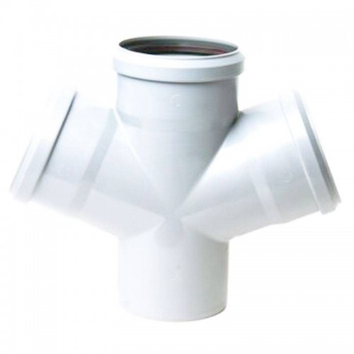 Valsir Silere Steckbares Abwasserrohr doppelt 87° 30' D110/110mm VS0225011 Valsir Silere Steckbares Abwasserrohr doppelt 87° 30' D110/110mm VS0225011