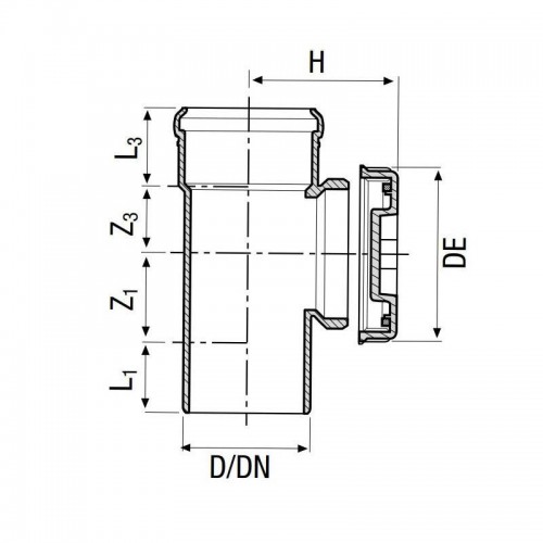 Reinigungsrohr mit Rundstecker Valsir Silere D78mm VS0227007 Reinigungsrohr mit Rundstecker Valsir Silere D78mm VS0227007