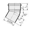 Valsir Abflussrohr Bogen PP Polypropylen 30° D75mm VS0504039 Valsir Abflussrohr Bogen PP Polypropylen 30° D75mm VS0504039