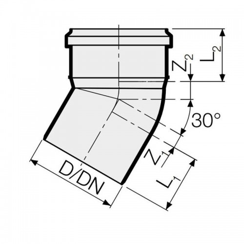 Valsir Abflussrohr Bogen PP Polypropylen 30° D75mm VS0504039 Valsir Abflussrohr Bogen PP Polypropylen 30° D75mm VS0504039