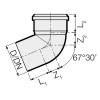 Valsir PP Polypropylen Steckbarer Bogen 67° 30' D75mm VS0504043 Valsir PP Polypropylen Steckbarer Bogen 67° 30' D75mm VS0504043