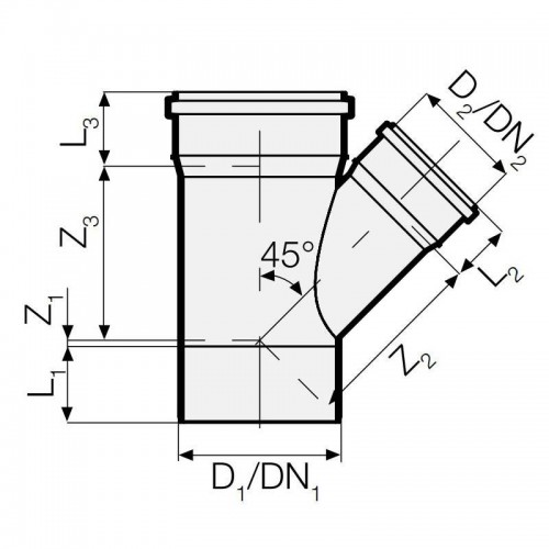 Valsir PP Steckbarer Abwasseranschluss 45 Grad PP3 D160/125mm VS0510067 Valsir PP Steckbarer Abwasseranschluss 45 Grad PP3 D160/125mm VS0510067