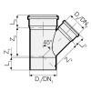 Valsir PP Steckbarer Abwasseranschluss 45 Grad PP3 D75/40mm VS0510013 Valsir PP Steckbarer Abwasseranschluss 45 Grad PP3 D75/40mm VS0510013