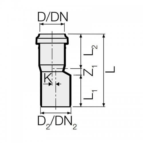 Valsir PP3 Steckbares Übergangsrohr PP D40/50mm VS0514003 Valsir PP3 Steckbares Übergangsrohr PP D40/50mm VS0514003