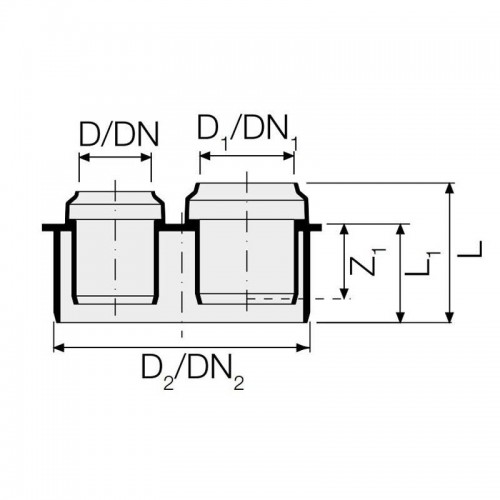Valsir PP3 Steckbares Reduktionsrohr doppel PP D40/32/110mm VS0525001 Valsir PP3 Steckbares Reduktionsrohr doppel PP D40/32/110mm VS0525001