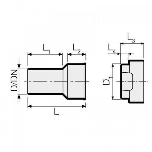 Valsir Gerades Rohr ohne Klemme mit PP-Endkappe PP3 D32/46mm VS0522103 Valsir Gerades Rohr ohne Klemme mit PP-Endkappe PP3 D32/46mm VS0522103