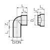 Valsir Technischer Bogen mit PP Endkappe PP3 D50/53.5mm VS0518117 Valsir Technischer Bogen mit PP Endkappe PP3 D50/53.5mm VS0518117