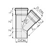 Valsir PP3 Steckbarer Abwasseranschluss 45 Grad D90/90mm VS0599061 Valsir PP3 Steckbarer Abwasseranschluss 45 Grad D90/90mm VS0599061