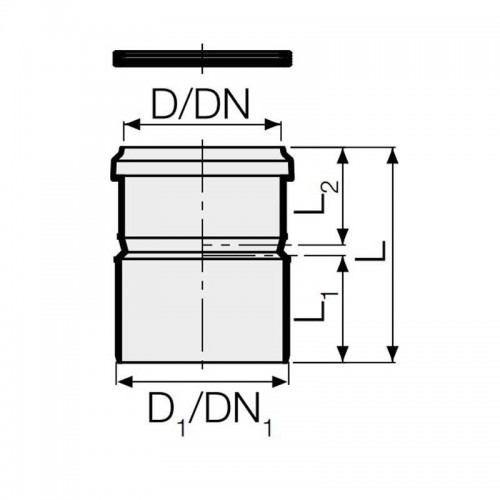 Reduziermuffe mit Innengewinde PVC auf PP Valsir PP3 D100/110mm VS0565001 Reduziermuffe mit Innengewinde PVC auf PP Valsir PP3 D100/110mm VS0565001