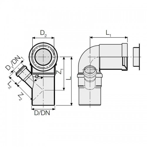 Valsir 45 Grad WC-Bogen PP verlängert PP3 D90/50mm L240mm VS0599245 Valsir 45 Grad WC-Bogen PP verlängert PP3 D90/50mm L240mm VS0599245