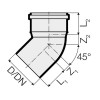Valsir Triplus PP 45-Grad Bogen D 40 mm VS0650415 Valsir Triplus PP 45-Grad Bogen D 40 mm VS0650415