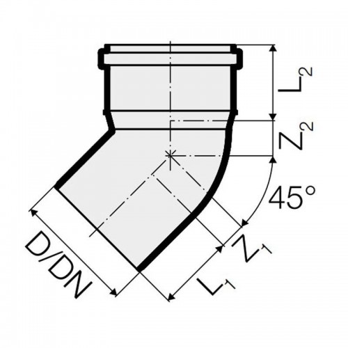 Valsir Triplus PP 45-Grad Bogen D 40 mm VS0650415 Valsir Triplus PP 45-Grad Bogen D 40 mm VS0650415